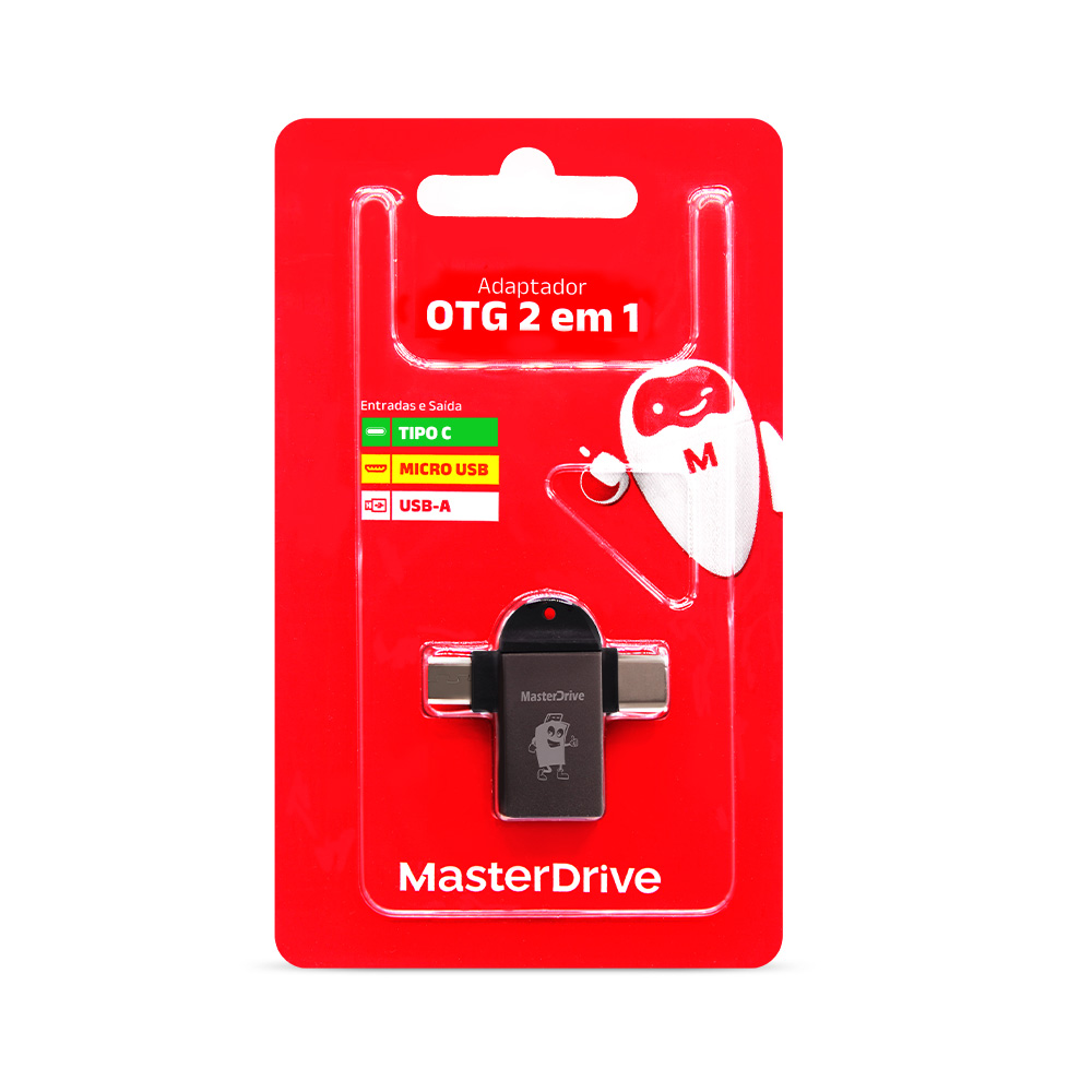 Adaptador OTG 2x1 Micro USB + USB-C